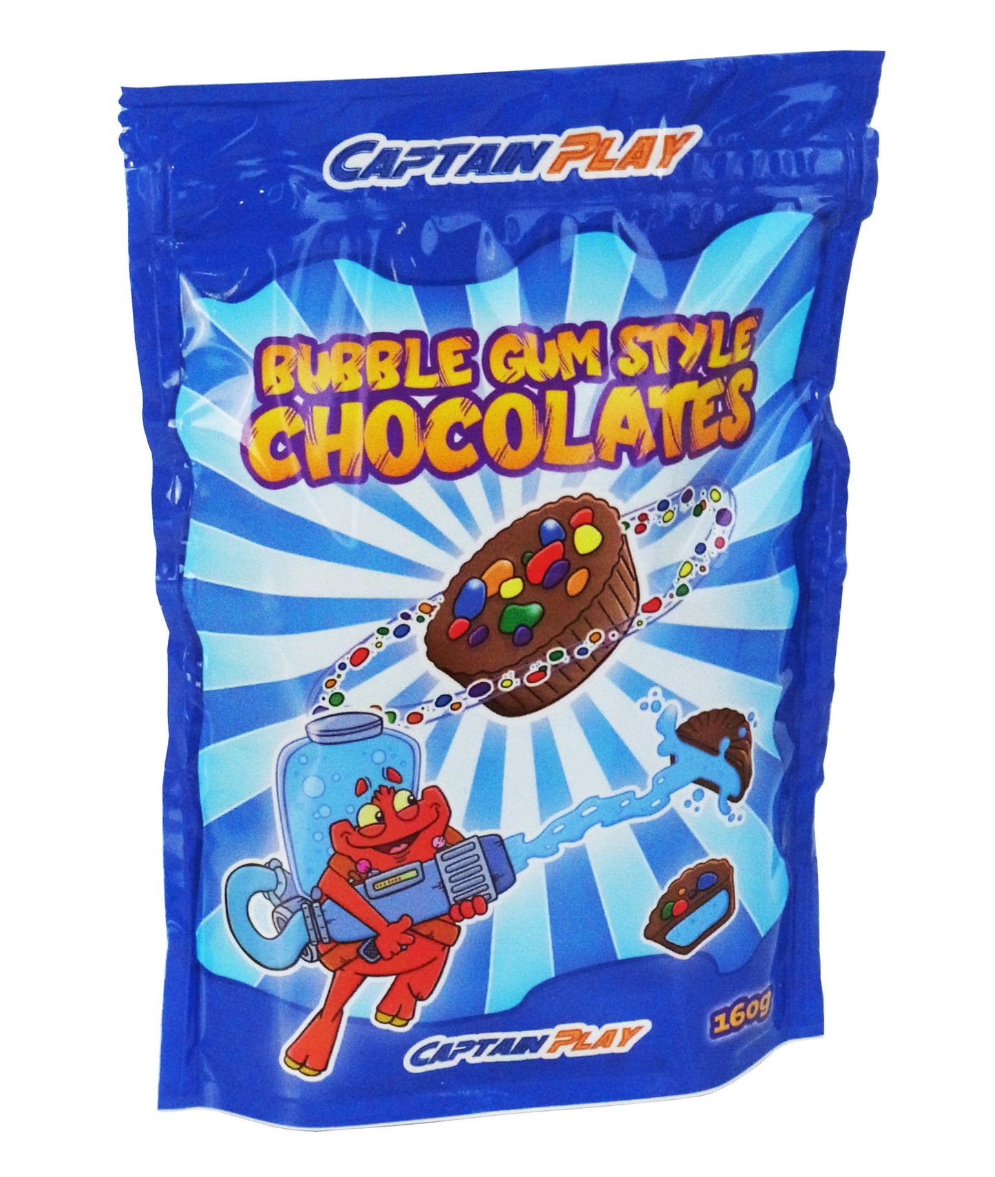 CAPTAIN PLAY Bubble Gum Style Chocolates, 160g