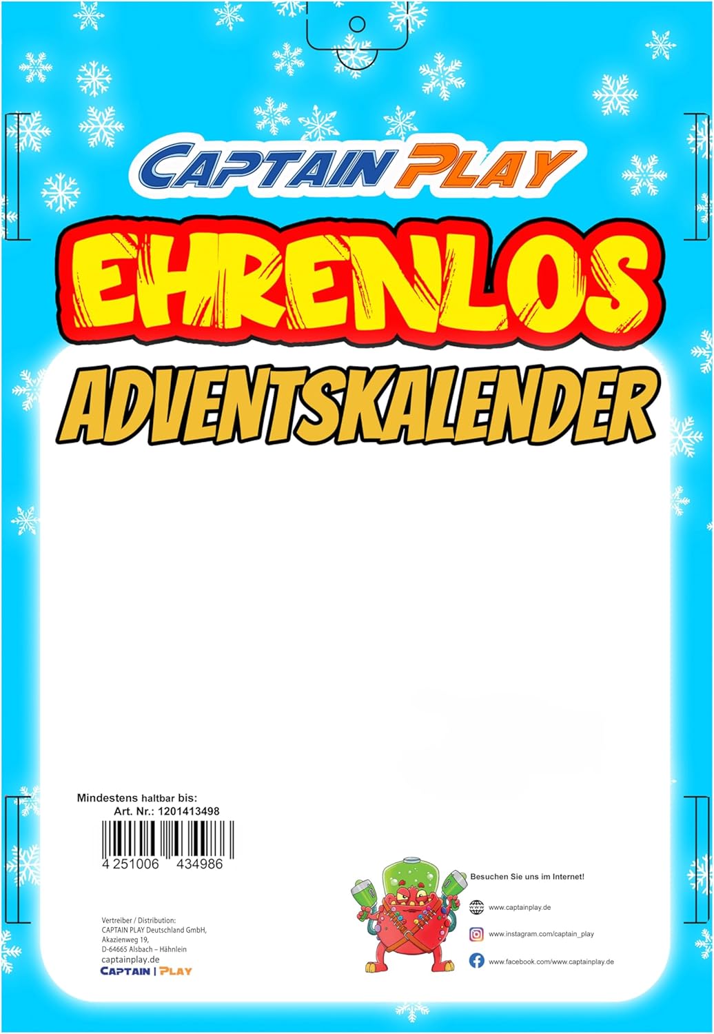 CAPTAIN PLAY EHRENLOS Adventskalender 2025 - 315g