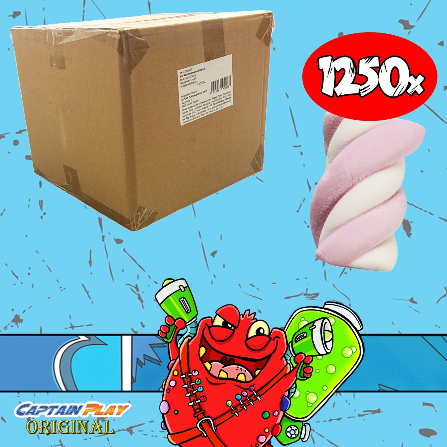 CAPTAIN PLAY Marshmallows, 1.250 Stück rosa