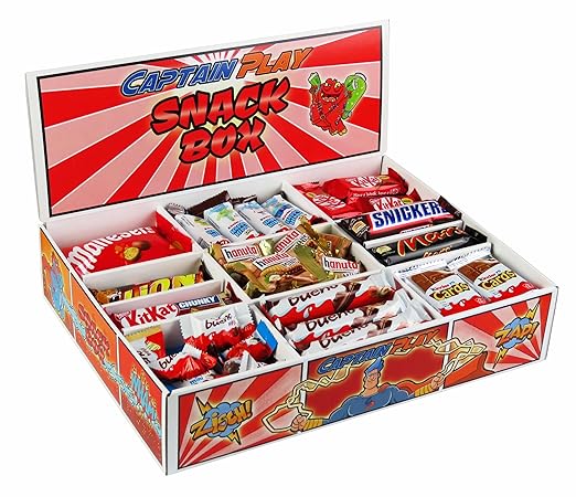 CAPTAIN PLAY Snack Box mit 80 Schokoriegeln