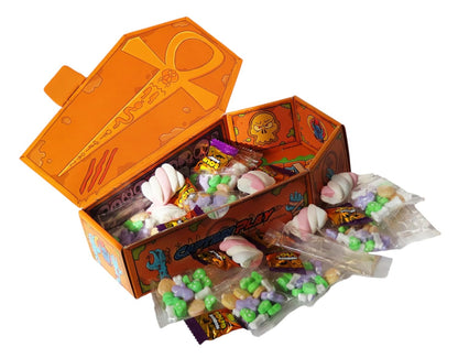 CAPTAIN PLAY Sarkophag der ewigen Verdammnis, 240g - 35 Halloween Süßigkeiten in Einzelverpackung