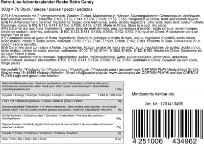 CAPTAIN PLAY Rocks Bonbons Adventskalender 2025 - 300g