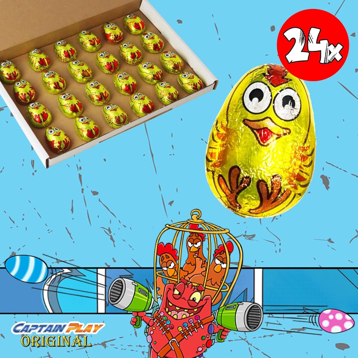 Osterdeko Sparpack, 24 Küken aus Schokolade einzeln verpackt, 170g