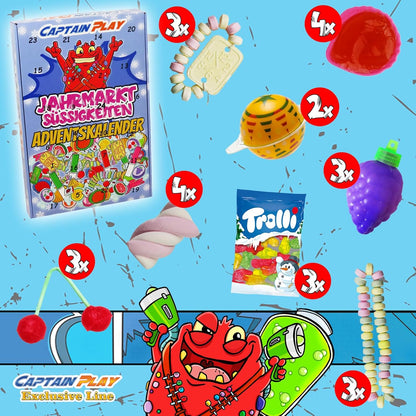 CAPTAIN PLAY Jahrmarkt Süßigkeiten Adventskalender 2025 - 315g