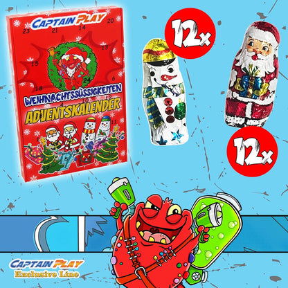 CAPTAIN PLAY Weihnachts Süßigkeiten Adventskalender 2025 - 168g