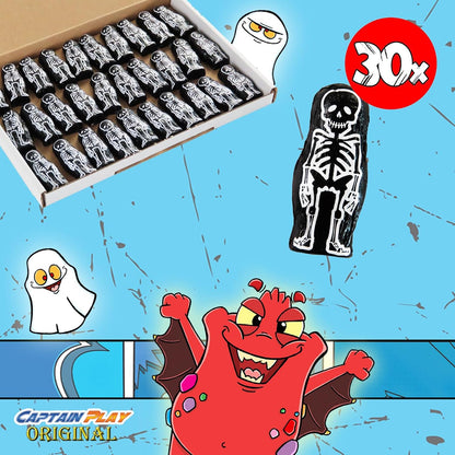 Halloween Deko Sparpack, 30 Skelette aus Schokolade einzeln verpackt, 210g