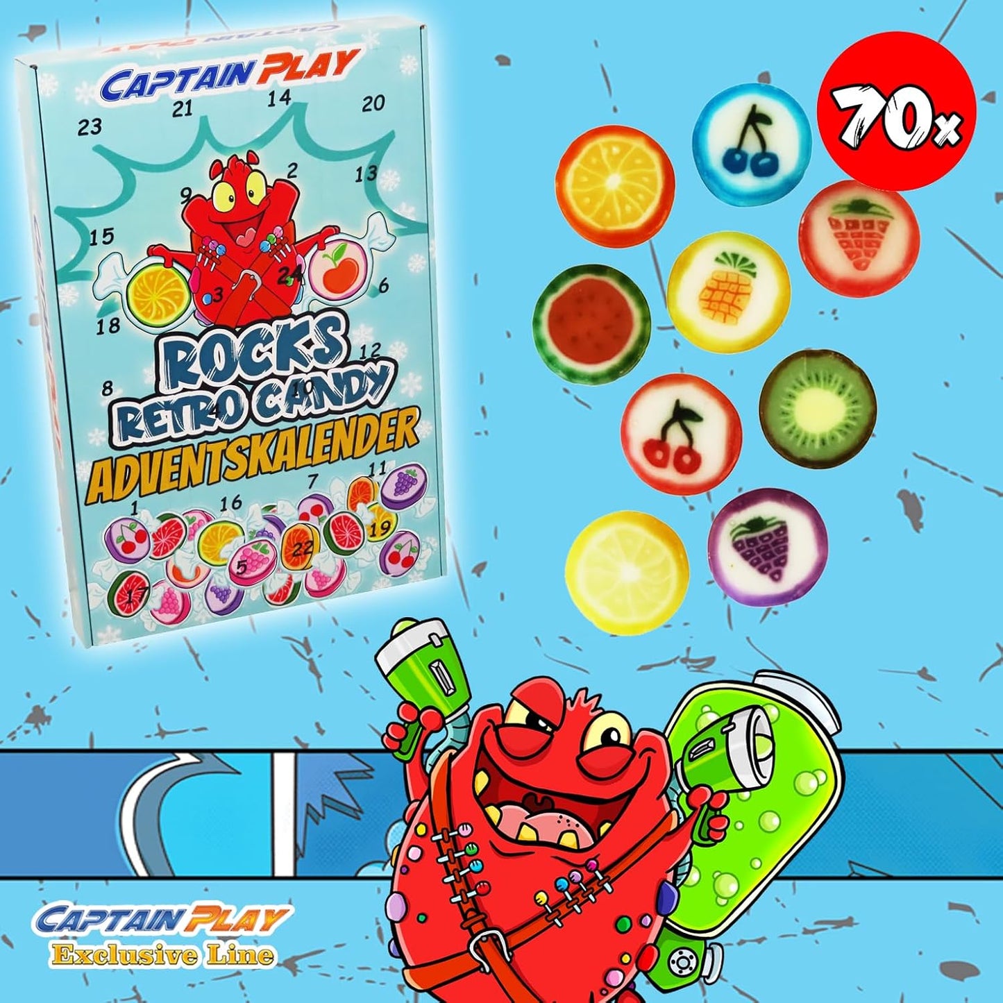 CAPTAIN PLAY Rocks Bonbons Adventskalender 2025 - 300g