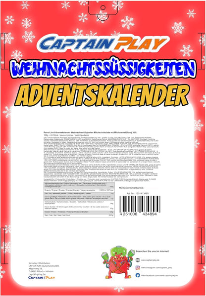 CAPTAIN PLAY Weihnachts Süßigkeiten Adventskalender 2025 - 168g