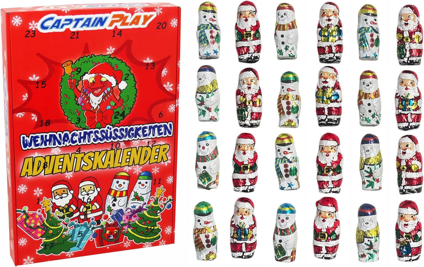 CAPTAIN PLAY Weihnachts Süßigkeiten Adventskalender 2025 - 168g