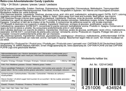 CAPTAIN PLAY Candy Lipstick Adventskalender 2025 - 120g