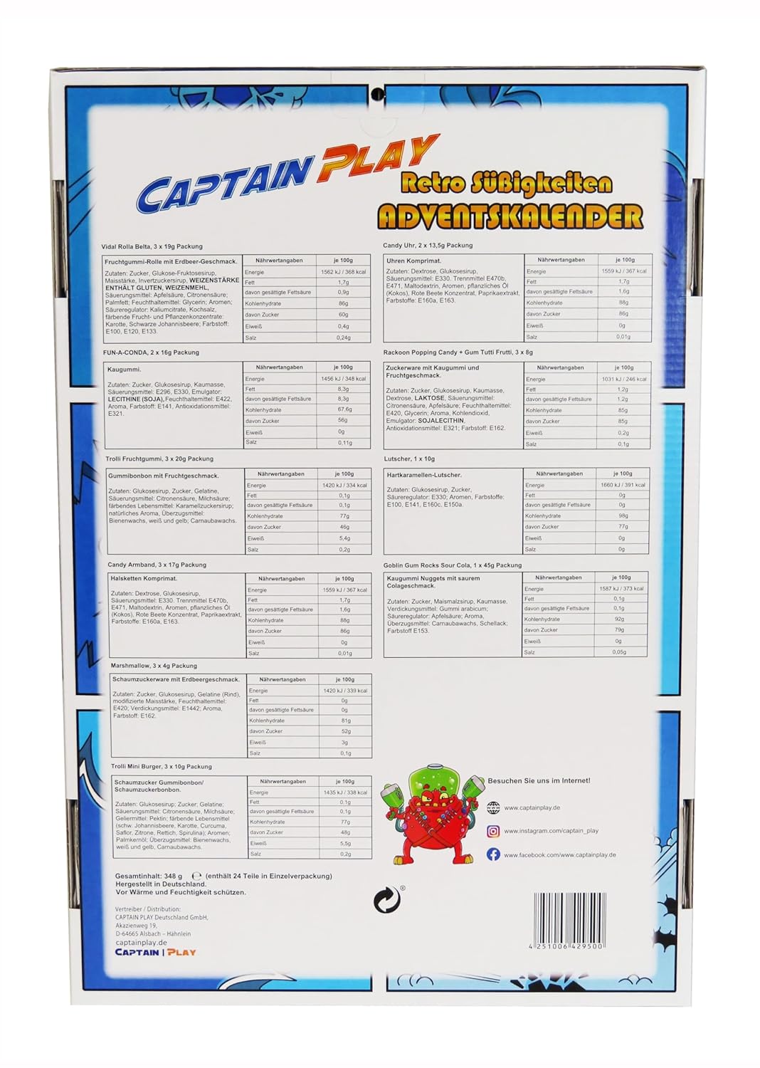 CAPTAIN PLAY Retro Kalender 348g