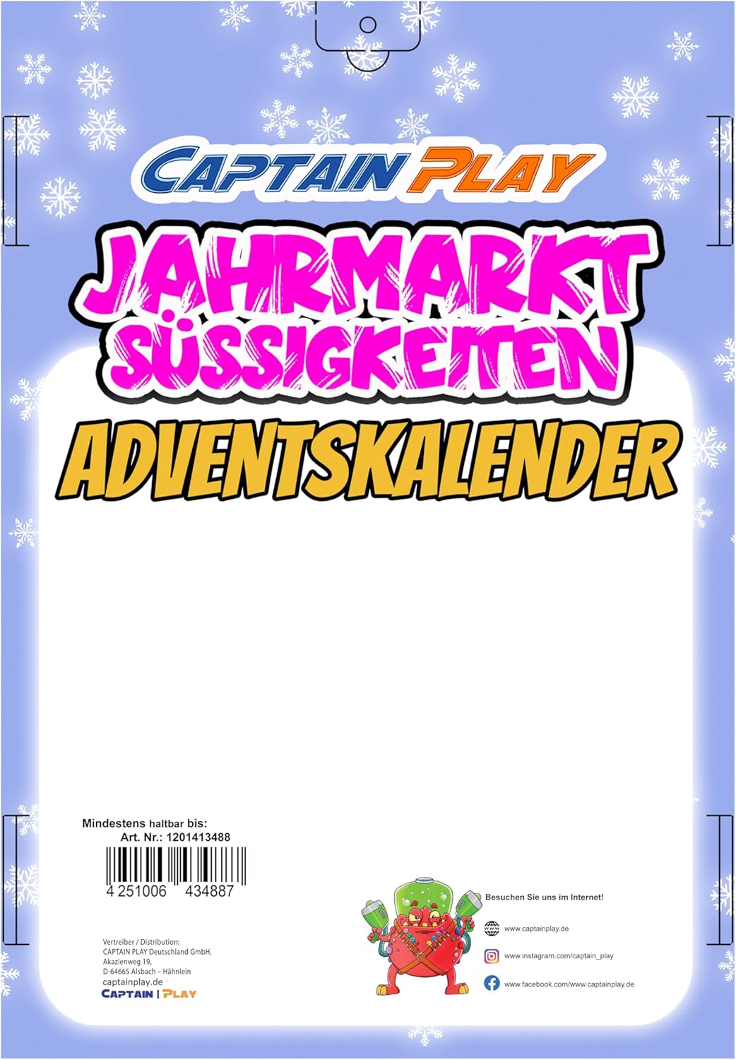 CAPTAIN PLAY Jahrmarkt Süßigkeiten Adventskalender 2025 - 315g