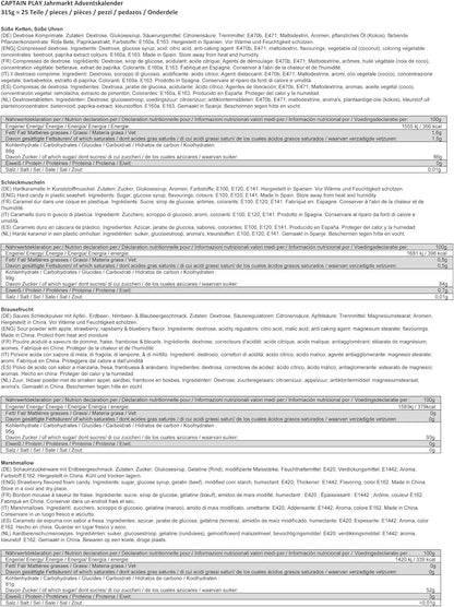 CAPTAIN PLAY Jahrmarkt Süßigkeiten Adventskalender 2025 - 315g