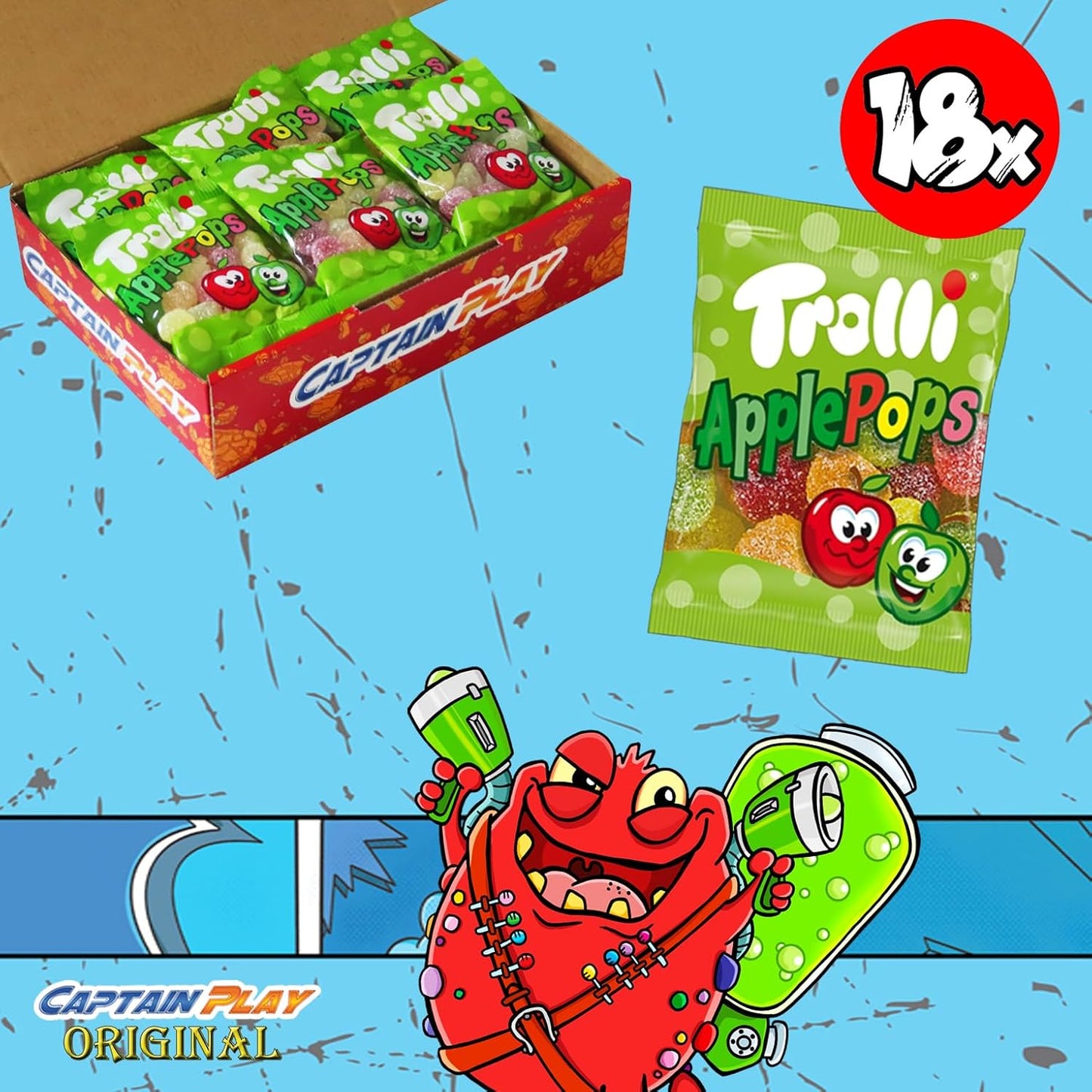 Trolli Apple Pops Sparpack mit 18 Mini Beutelchen 360g