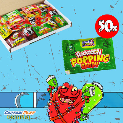 CAPTAIN PLAY Mini Brause Sparpack, 50 Mini Beutel, Süßigkeiten Box mit 50g