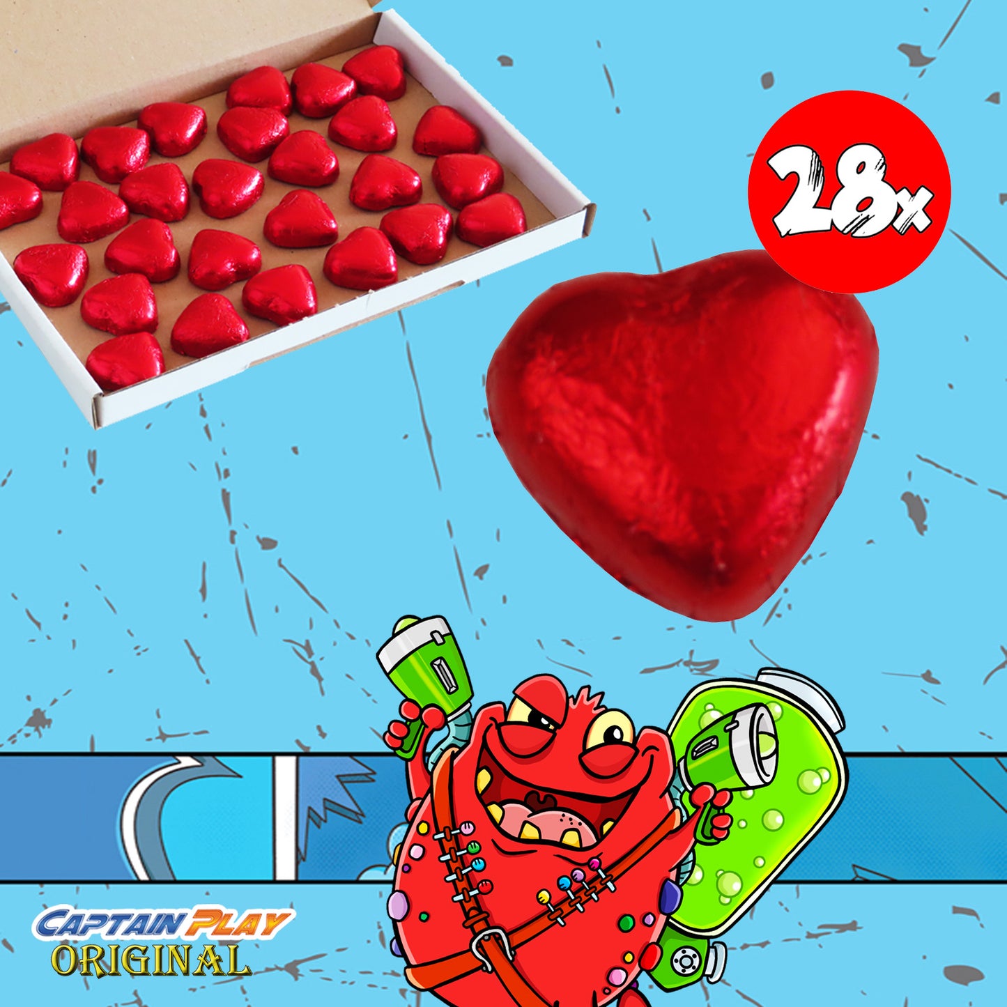 Herz Deko Sparpack, 28 Herzen aus Schokolade einzeln verpackt, 200g