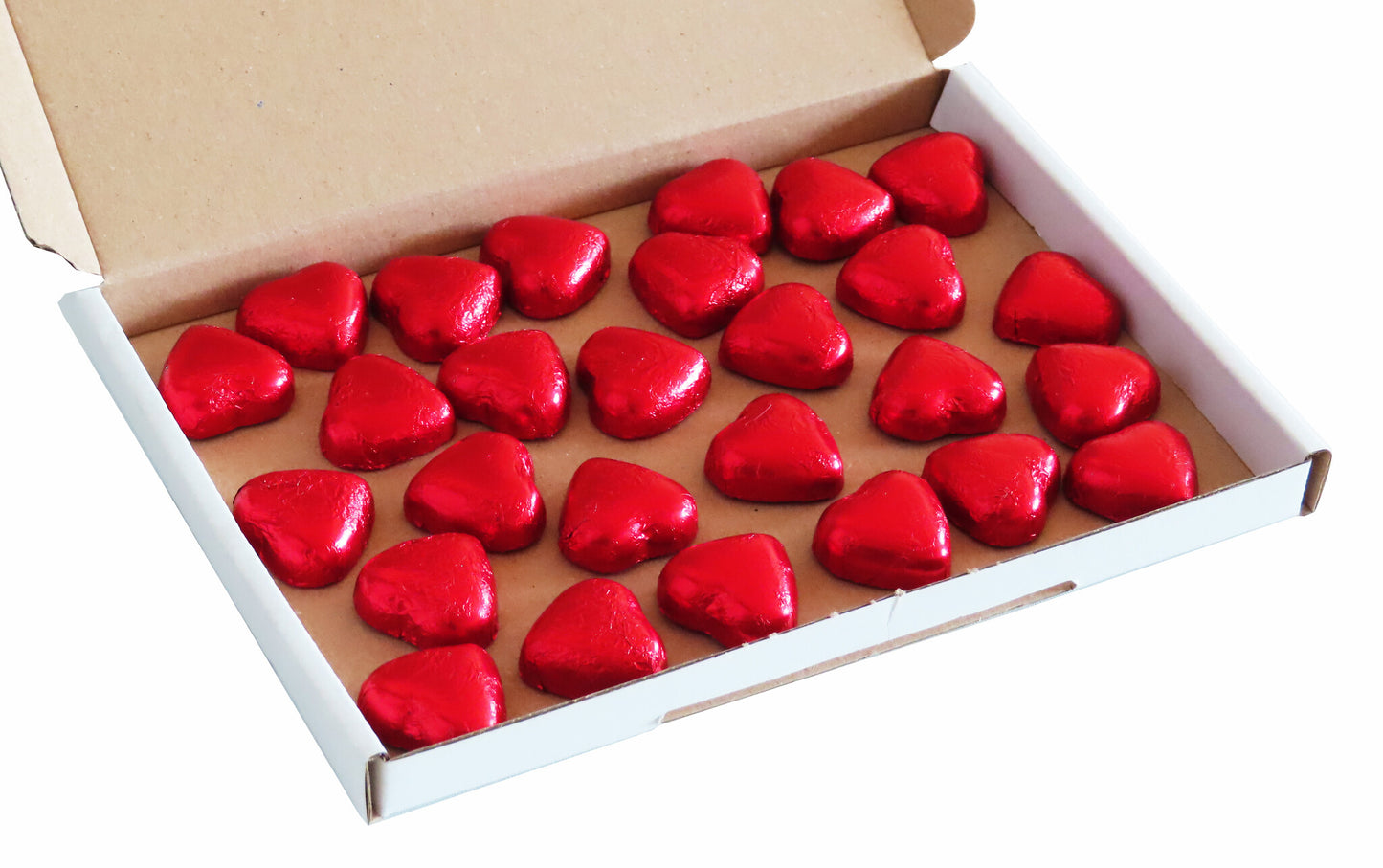 Herz Deko Sparpack, 28 Herzen aus Schokolade einzeln verpackt, 200g