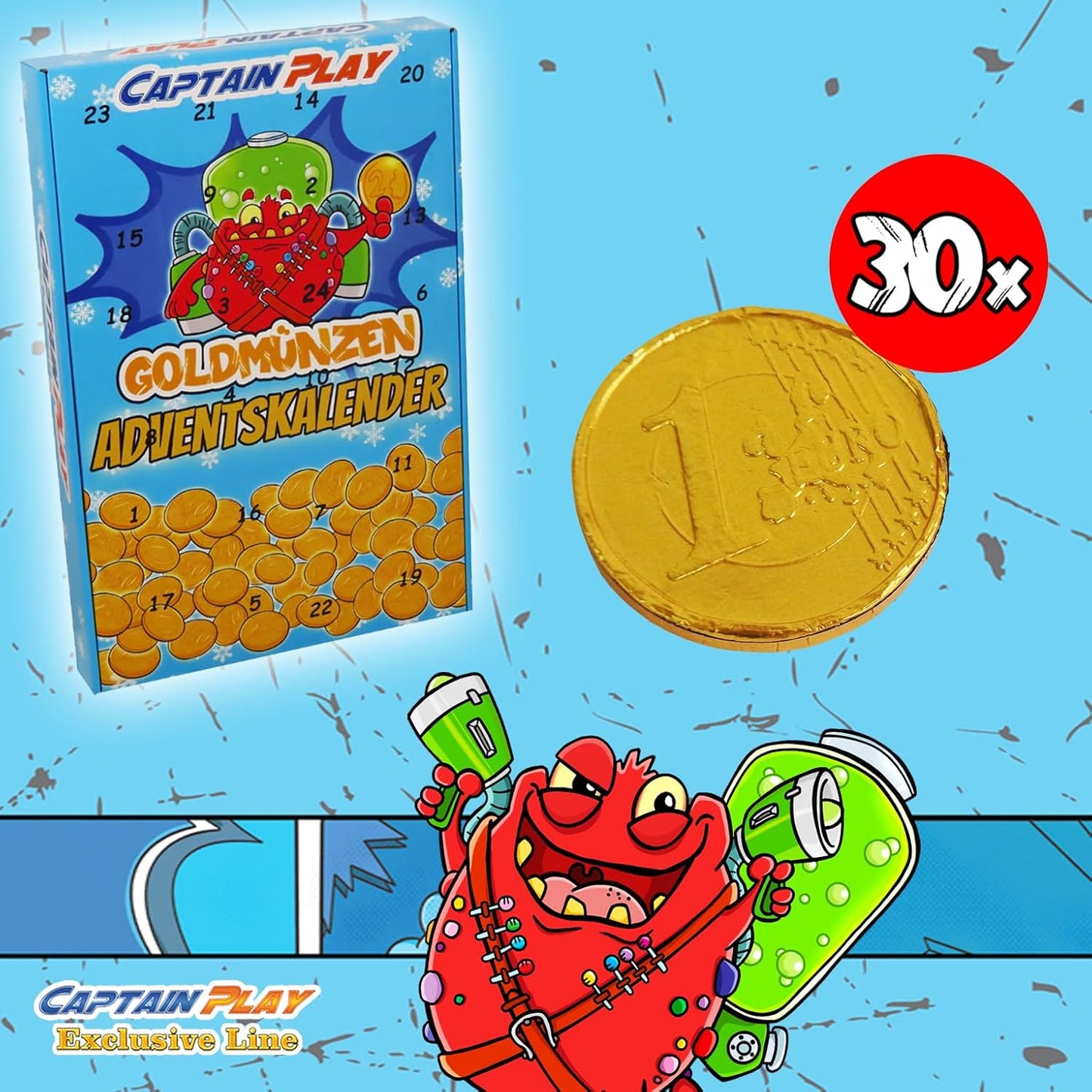 CAPTAIN PLAY Goldmünzen Schokolade Adventskalender 2025 - 250g