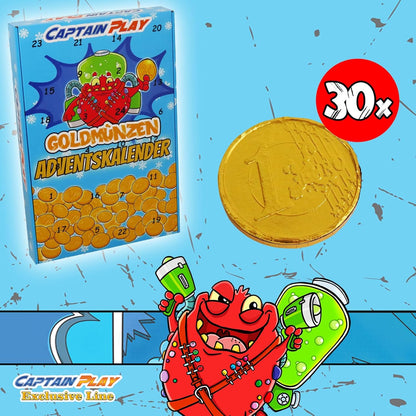 CAPTAIN PLAY Goldmünzen Schokolade Adventskalender 2025 - 250g