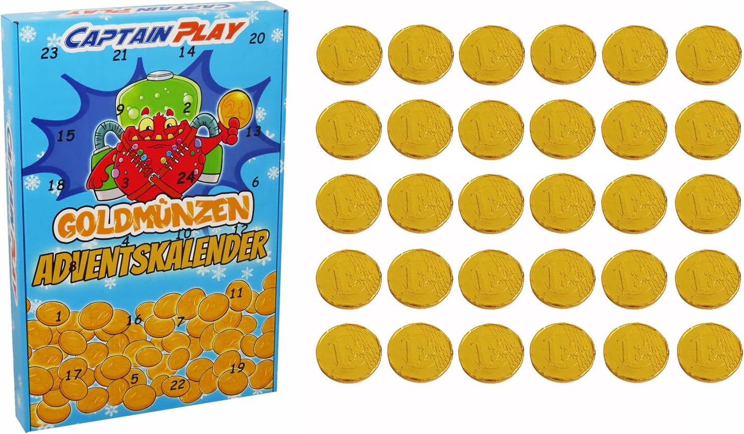 CAPTAIN PLAY Goldmünzen Schokolade Adventskalender 2025 - 250g