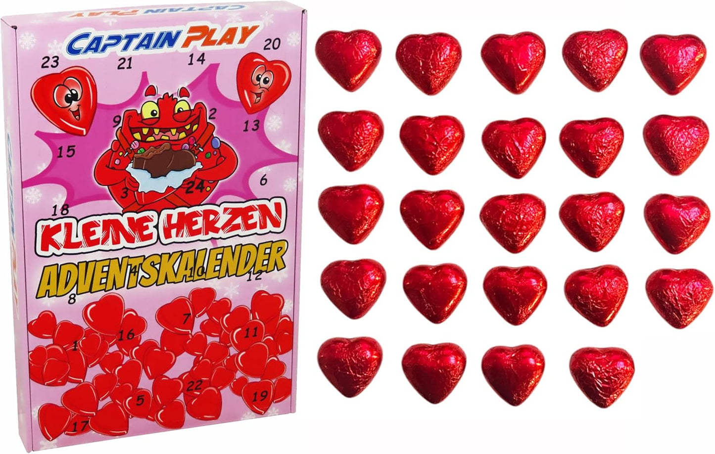 CAPTAIN PLAY Herz Schokolade Adventskalender 2025 - 183g