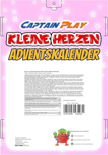 CAPTAIN PLAY Herz Schokolade Adventskalender 2025 - 183g