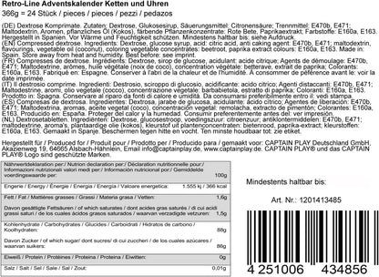 CAPTAIN PLAY Adventskalender 2025 Süße Uhren und Süße Ketten - 366g