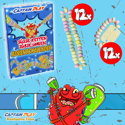 CAPTAIN PLAY Adventskalender 2025 Süße Uhren und Süße Ketten - 366g