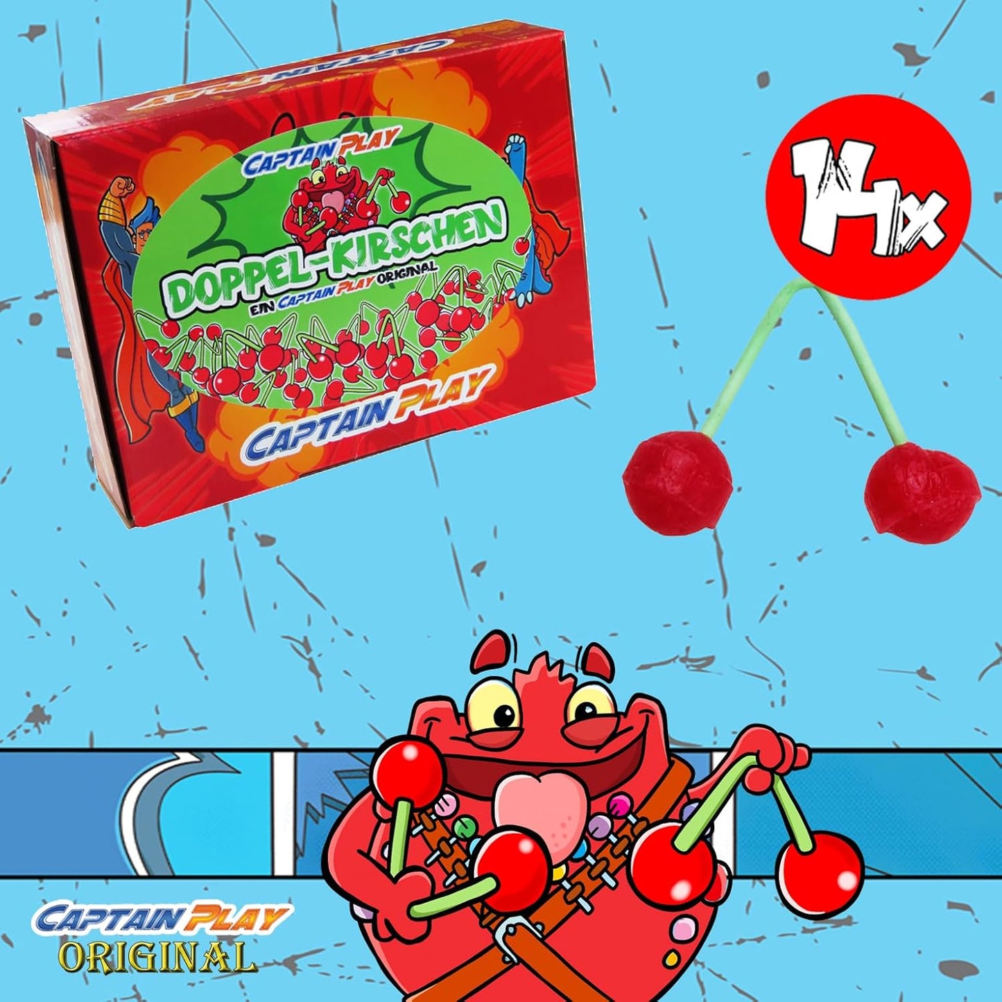 CAPTAIN PLAY Kirsch Lollis, Sparpack mit 14 Doppel 189g