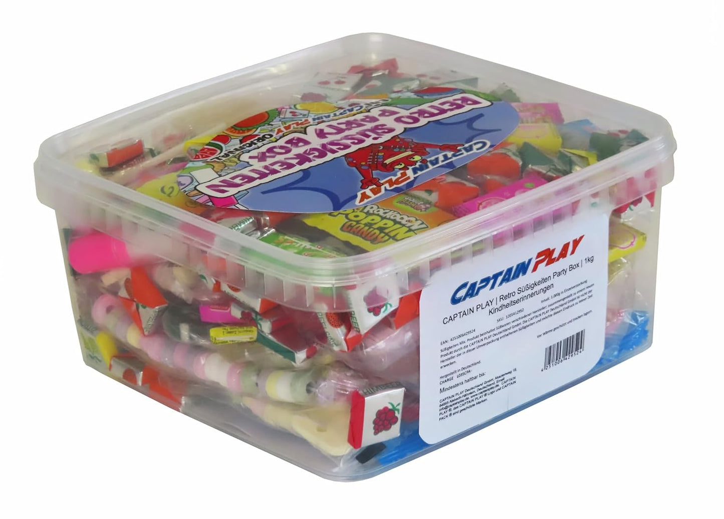 CAPTAIN PLAY Retro Süßigkeiten Party Box 1kg