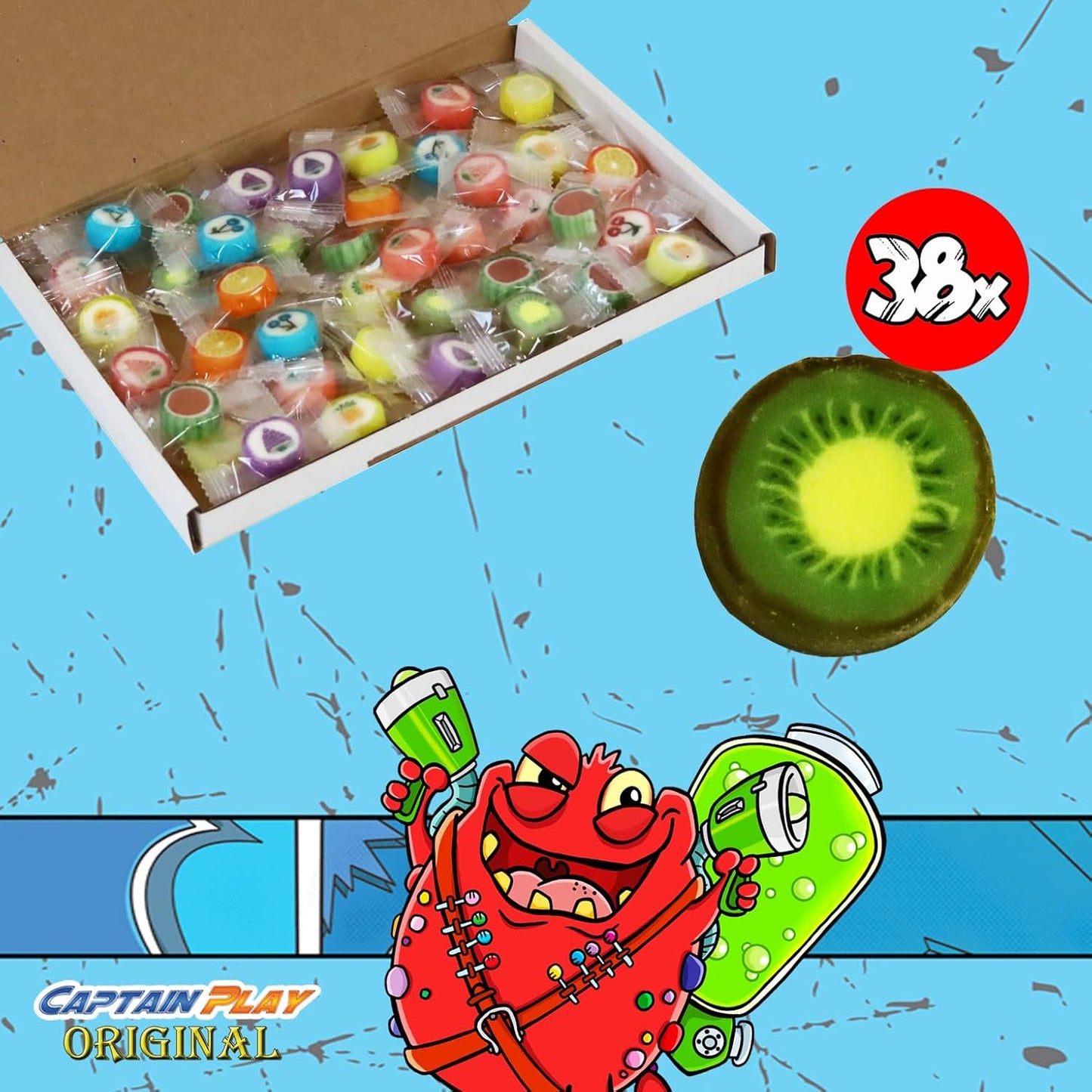 CAPTAIN PLAY Rocks Bonbons Sparpack, 38 Stück in Einzelverpackung, 150g