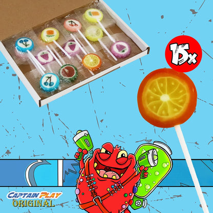 CAPTAIN PLAY Rocks Lutscher Sparpack, 15 Stück Retro Lollies in Einzelverpackung 150g