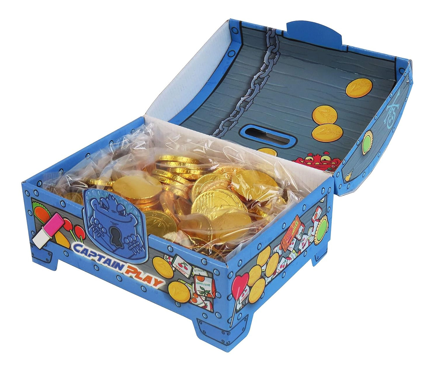 CAPTAIN PLAY Schatztruhe mit Goldmünzen Schokolade, 700g