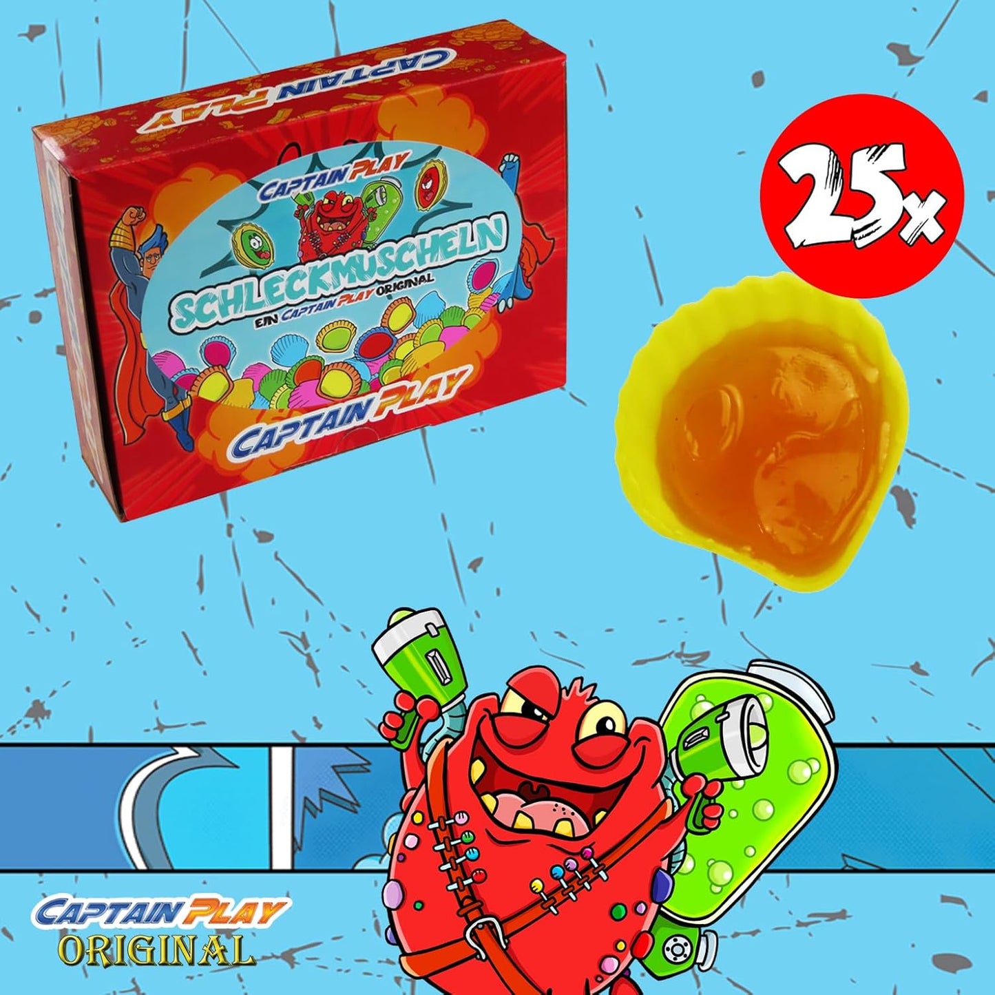 25 Schleckmuscheln einzeln verpackt, Sparpack mit Schleckmuscheln Süßigkeiten, 250g