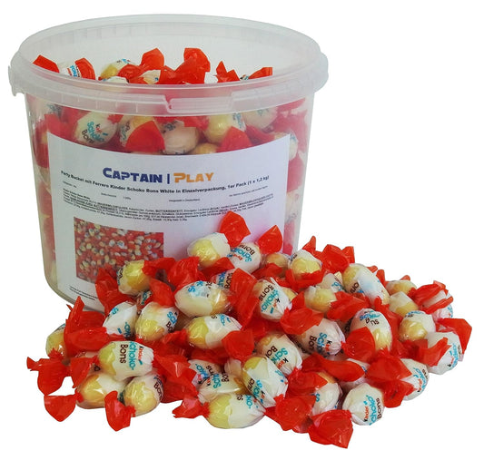 Party Bucket mit Kinder Schoko-Bons White 1,2kg