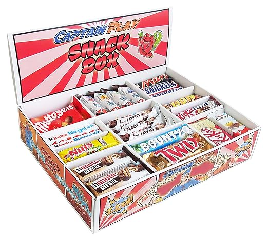 CAPTAIN PLAY  Snack Box mit 80 Schokoriegeln