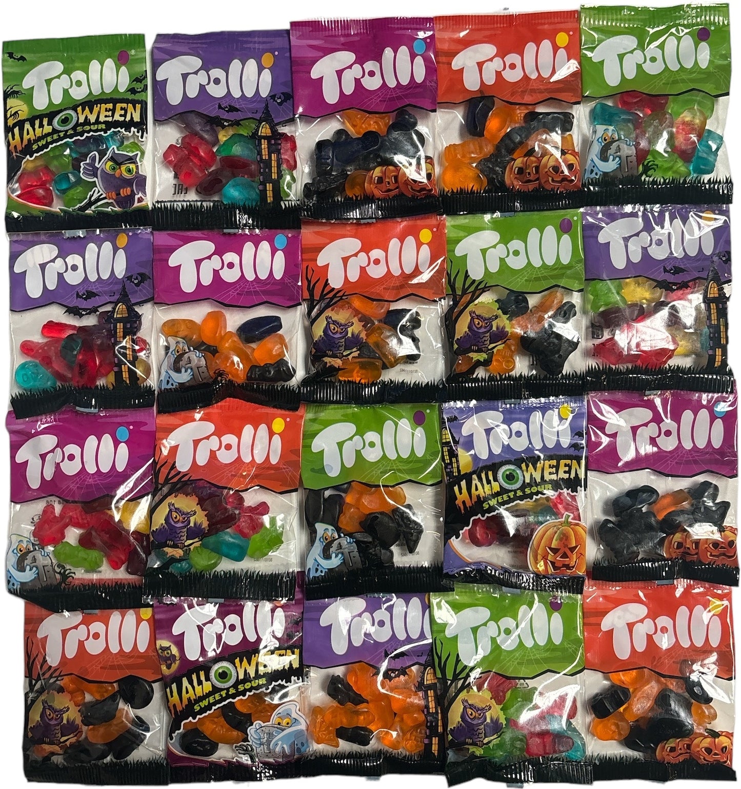 Trolli Halloween Süßigkeiten Sparpack mit 20 Mini Beutelchen, 400g