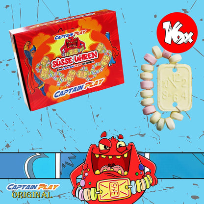 CAPTAIN PLAY Bonus Pack mit 16 Süße Uhren in Einzelverpackung 216g